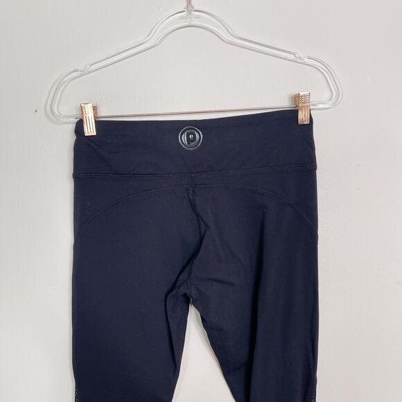 Pure Barre by Splits59 Lace Inset Pieced Leggings Black Medium M Womens Stretch - Picture 6 of 10